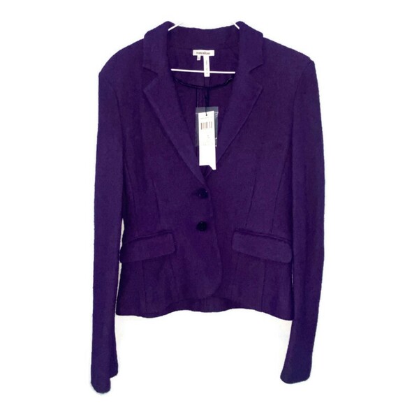 Manoukian Boiled Wool Blazer- Royal Purple 38/6 - Picture 1 of 8